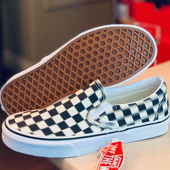 Vans Classic Slip-On Skate Shoes Women's Blur Chec - Picture 2 of 8